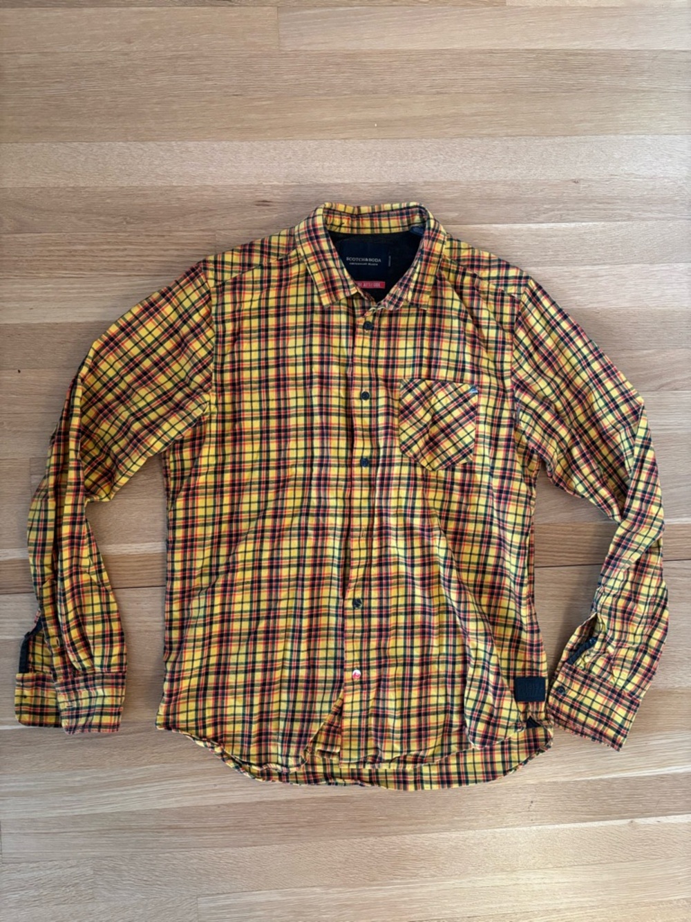 Scotch & Soda Yellow Plaid Button-Down Shirt
